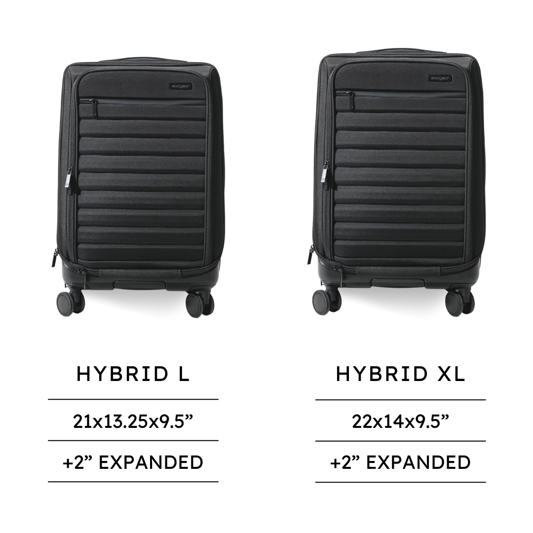 Hybrid Carry-on Luggage with Bonus Vacuum Bag and Pump