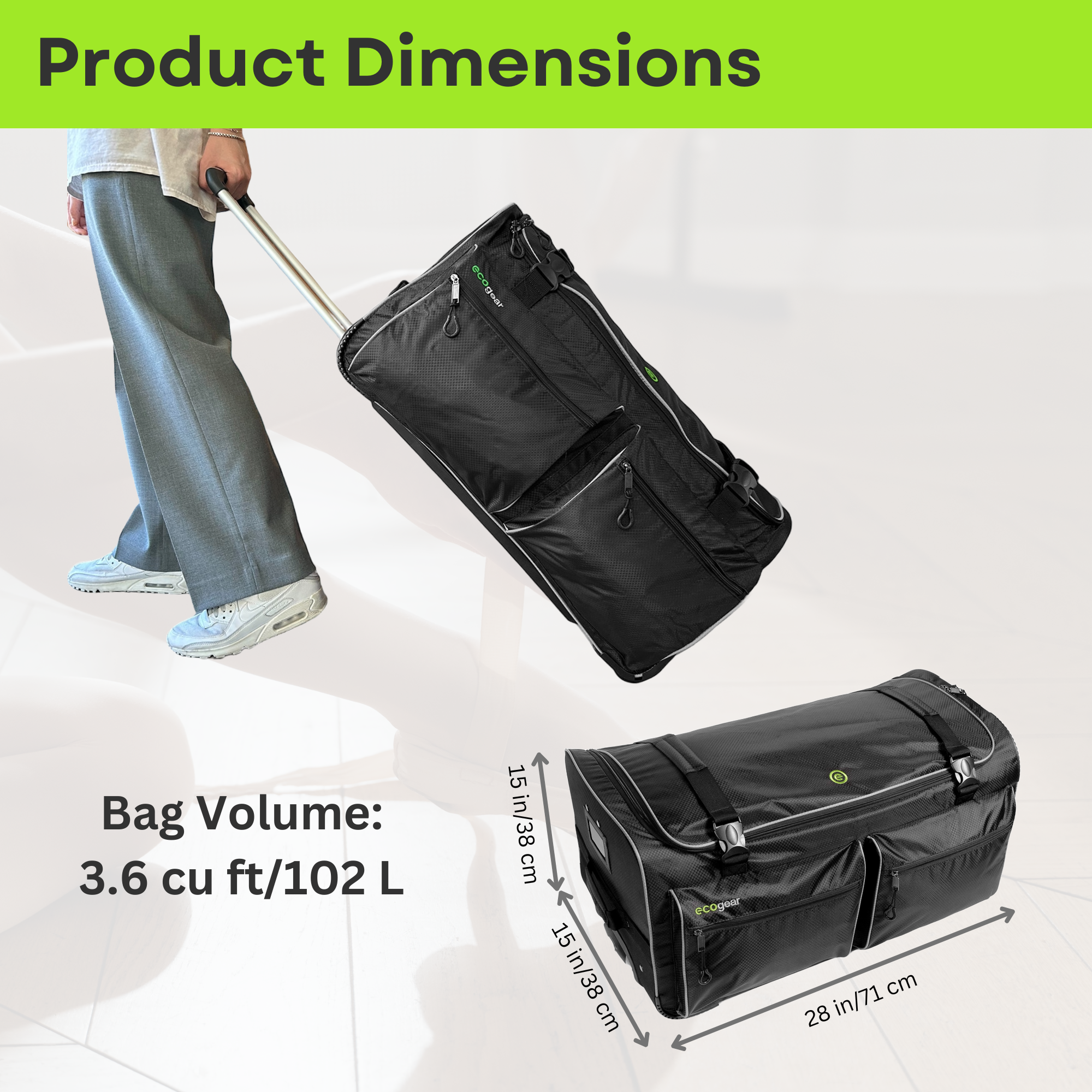 28in Wheeled Duffel with Garment Rack