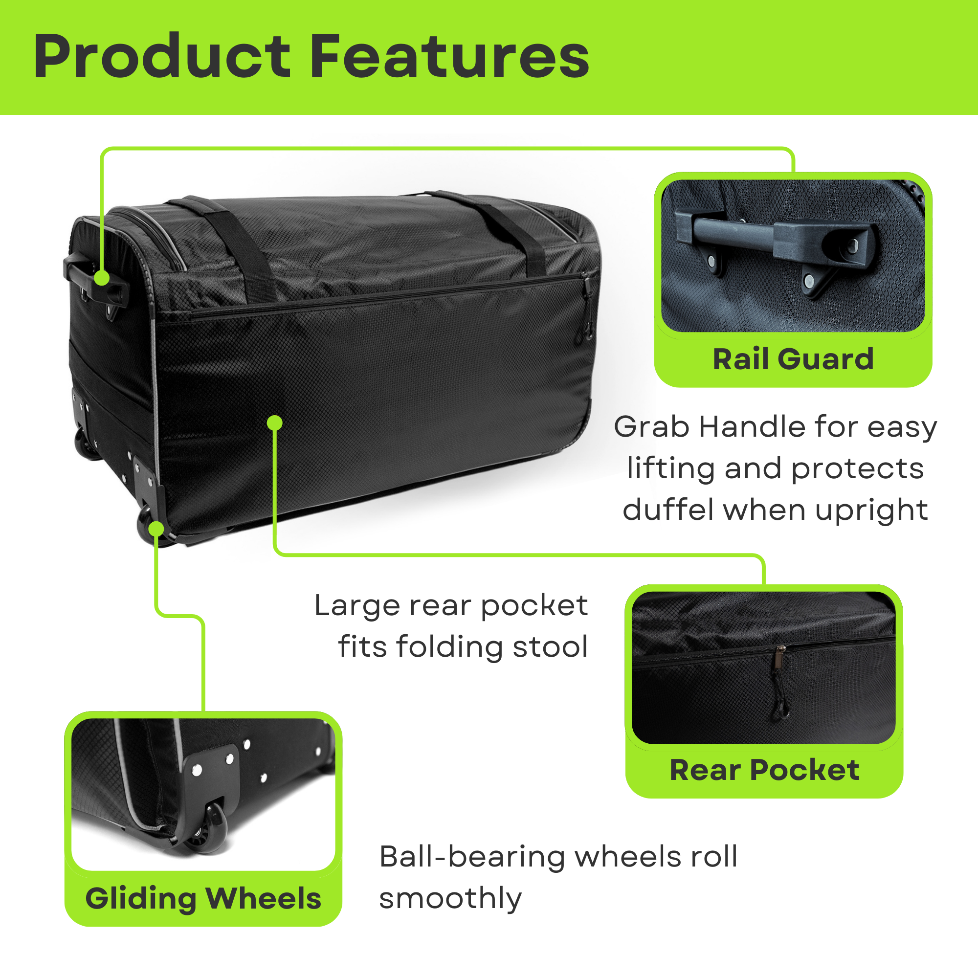 Ecogear 28 inch Wheeled Duffel Bag with Garment Rack